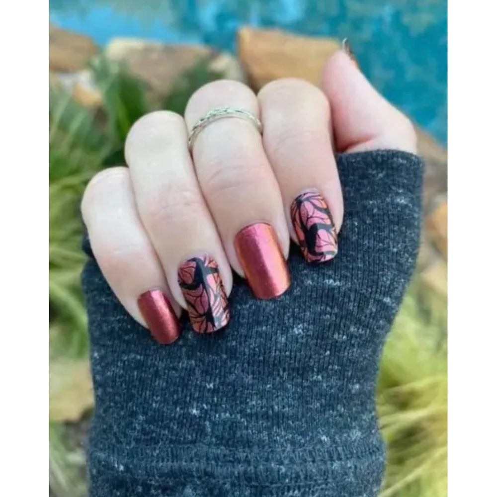 Color Street Wing It On (Retired) Nail Polish Strips Rose Gold Butterfly